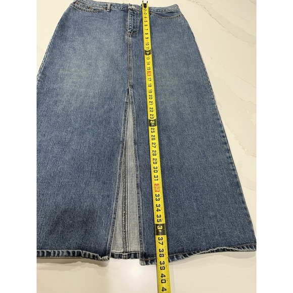 Vintage Gap Jeans Maxi Skirt Womens 14 Blue Medium Wash Y2K‎ 90s Boho Western - Picture 10 of 16